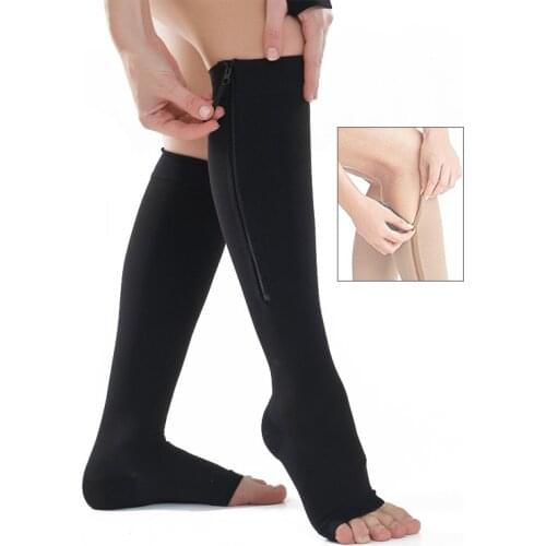 Burn Fat Zipper Compression Socks Easy To Wear Thin Sleeping Beauty Leg Prevent Varicose Veins Socks Women Dress Accessories