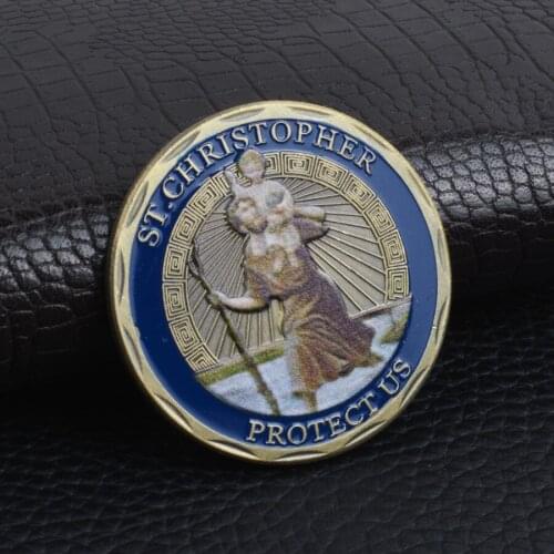 St. Christopher Commemorative Coin Patron Saint Of Travelers Commemorative Challenge Coin Gift Collection Non Currency Coin