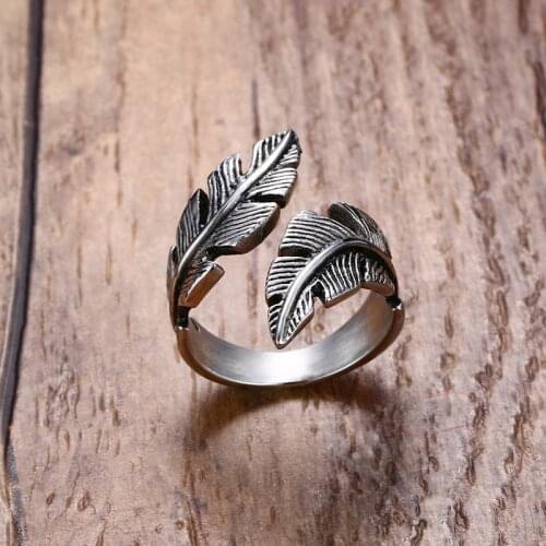 Boho Feather Rings For Women Wedding Vintage Finger Ring Knuckle Female Bohemian Charm Jewelry Gifts