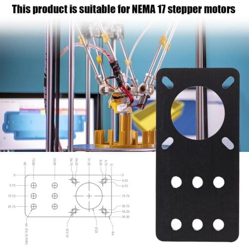 For NEMA 17 Motor Mount Plate Anodized Aluminum Stepper Motor 3D Printer Accessories Builds Parts Office Electronics Equipment