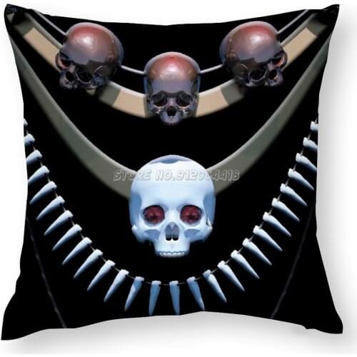Tribal Collar Pillow Case Print Decor For Kids Room Pillow Cover Floor Pillowcases for Sofa Home Collar Collars Skull Mayan Azte