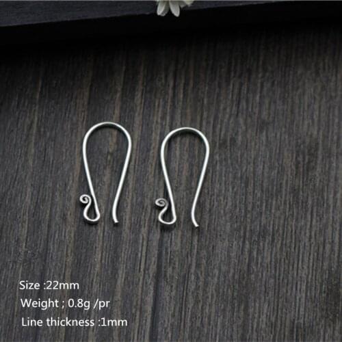 Buyee 100% 925 Sterling Silver Jewelry Findings DIY Accessorie Wire Ear Hook Earring Components DIY Earring Jewelry Making