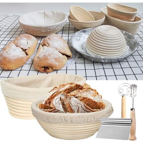 Rattan Banneton Bread Proofing Proving Baskets Set Round /Oval Natural Rattan Fermentation Basket Dough Wicker Rattan DIY Tool