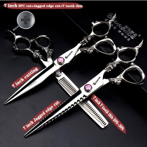 Sharonds New 7-inch hairdressing scissors big cut and thin cut and thin non-slip wear-resistant and rust-free free custom logo
