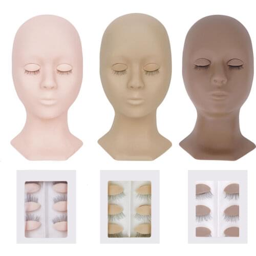 Silicone Head Mannequin Eyelashes Extensions Beauty Salon Learner Practice Head Model Removable Eyes Wholesale Model Head