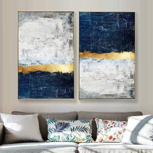 Modern Abstract Canvas Artwork for Home Decor Golden Art HD Spray Painting Wall Picture for Living Room Decor