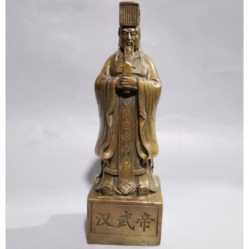 China brass HanWu emperor crafts statue