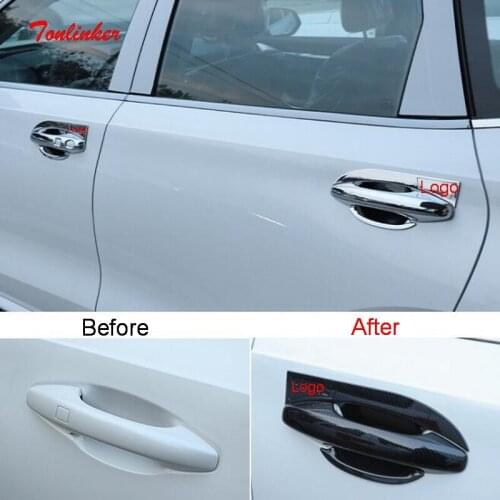 Tonlinker Exterior Car Door Handle/Bowl Cover Sticker For GWM HAVAL H6 2021 Car Styling 4 PCS ABS Plastic Cover Stickers