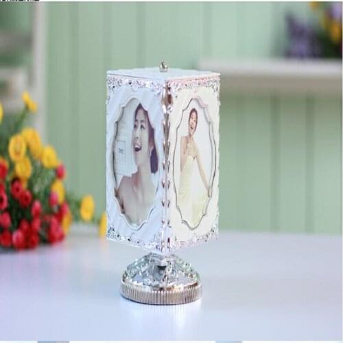 UBRUSH Creative music rotating photo frame gold silver 5 inch 4 box European photo frame PVC 18*10.8cm Frame