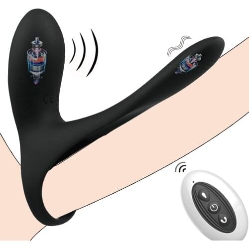 Penis Vibrator With Ring Couple Vibrator Vagina Clitoris Stimulator Adult Sex Toys for Men Remote Control Long Lasting Erection