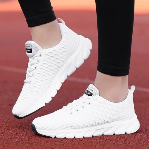 2021 Fitness Running Shoes Womens Sneaker Lace up Non-Slip Soft Tennis Shoes Lace-up Lightweight Walking Sneakers Breathable