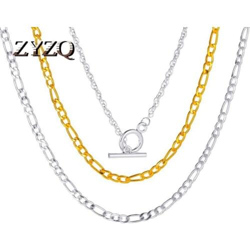 ZYZQ Punk Style Thick Chain One Word Buckle Necklace Hip-Hop Style Multi-Layer Chain Clavicle Chain