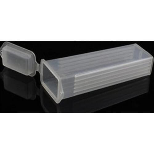10 Pcs Plastic Rectangle Microscope Glass Holder Slide Box for 5 Slides laboratory supplies