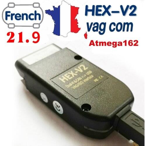 2021 Newest VCDSCan HEX V2 VAG COM 20.12 VAGCOM 21.3Interface FOR VW AUDI Skoda Seat VAG English French ATMEGA162 Diagnostic
