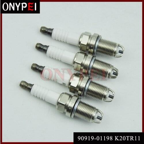 4pcs/lot Normal Spark Plugs 90919-01198 K20TR11 For TOYOTA LEXUS ES300 CAMRY AVALON RAV4 9091901198