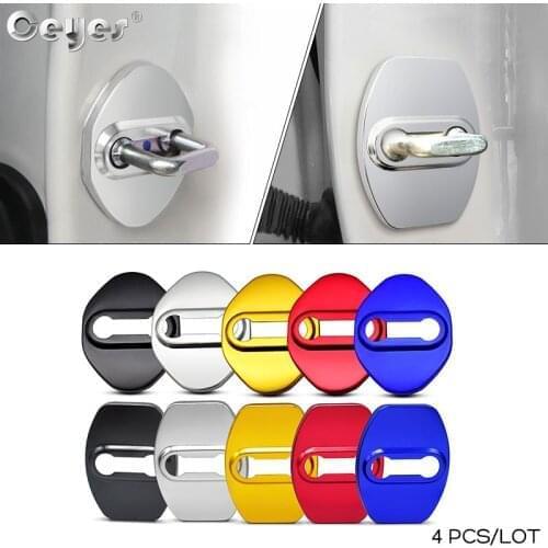 4pcs Door Lock Cover Stickers for Honda Toyota Mugen Power Estima Harrier Alphard For TRD Car styling Decoration Assessories