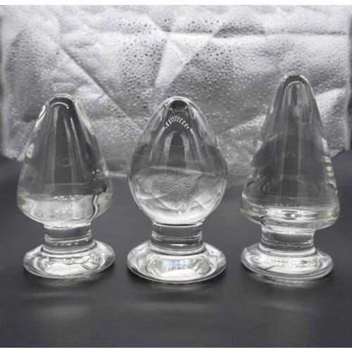 3 styles of glass anal plug Intimate Goods phalluses for anal Crystal Butt Plug Clear Prostate Massager Glass ass toy Sexshop 18