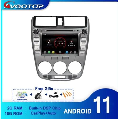 AVGOTOP Android 10 WINCE Bluetooth GPS Car Radio DVD Player for HONDA CITY 1.5T 2008 2012 2G 16G MP3 MP4 Wifi Vehicle Multimedia
