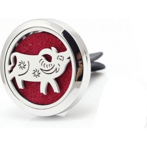 30mm 316 Stainless Steel bulls Design Car Aroma Diffuser Essential Oil Car Diffuser Vent Clip