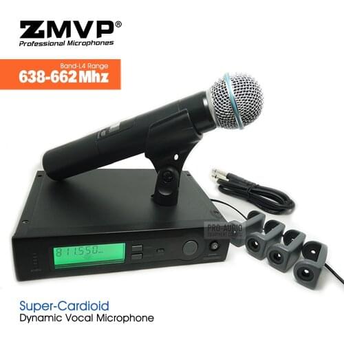 UHF Professional SLX24 BETA 58 Wireless Microphone Cordless Karaoke System With 58A Handheld Transmitter Band L4 638-662Mhz