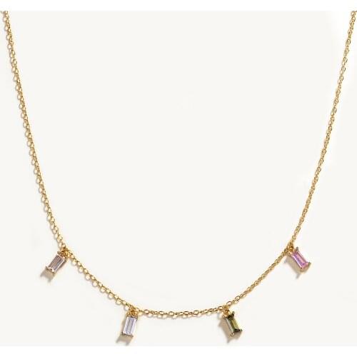 BOAKO CZ Pendant 925 Sterling Silver Necklaces For Women 2021 Luxury Jewelry Chain Choker Necklace Collares Bijoux Collars Gift