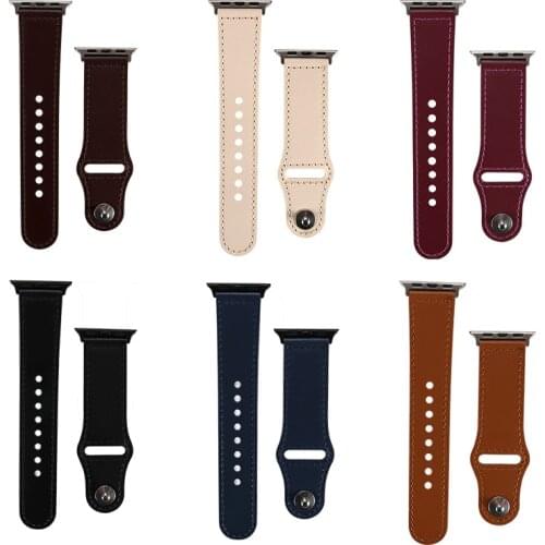 100% Genuine Leather Loop Bracelet Band for Apple Watch 6 SE 5 4 42MM 38MM Strap for iWatch 6 5 4 Wristband 44MM 40MM