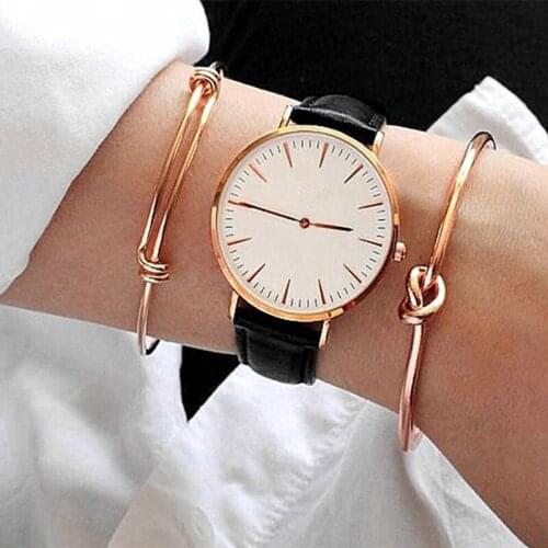 2 Pieces/set Bohemia Retro Bangle Knot Smooth Open Gold Bracelet for Women Party Wedding Accessories