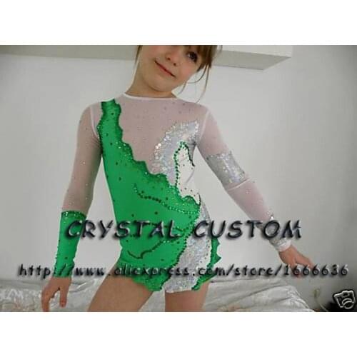 Crystal Custom Child Gymnastics Competition Dress Beautiful New Brand Vogue Figure Skating Dresses For Competition G2821
