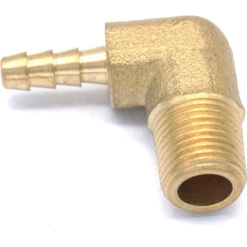 1/8" NPT Male x 3/16" Hose Barb Tail Elbow Brass Fuel Fitting Connector Adapter Water Gas Oil