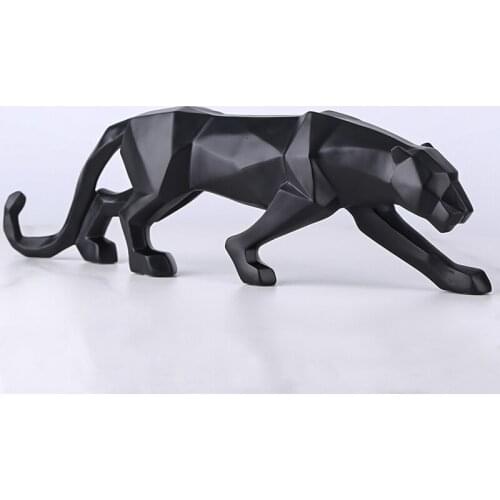 Leopard Statue Modern Abstract Geometric Style Animal Leopard Statue Home Office Desktop Decoration Decoration
