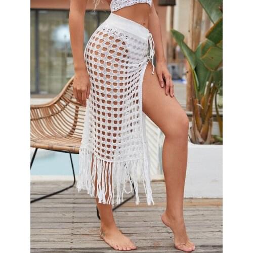 Summer Sexy Women Swim Wear Bikini Cover Up Mesh Sheer Beach Mini Wrap Skirt Sarong Pareo Bathing Suit Cover Ups Skirt