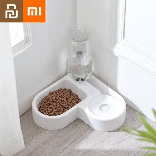 Xiaomi Pets Bowl Corner Double Bowl Automatic Drinking Fountain Feeding Bowl Multifunctional Cats Right Angle Bowl Pet Supplies