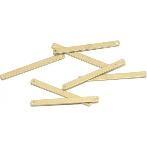 Trendy Double Hole Oval Glossy Strip Label Connector DIY Metal Bracelet Jewelry Accessories 20 Pieces