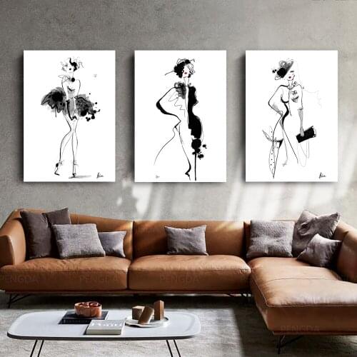 Wall Art HD Prints Home Model Clothes Decor Poster Pictures Gift Canvas Beautiful Girl Paintings For Living Room Frame Artwork