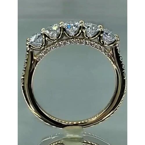 CAOSHI Exquisite Brilliant Crystal Wedding Rings for Women Gold Color Aesthetic Bridal Accessories Trendy Low-key Luxury Jewelry