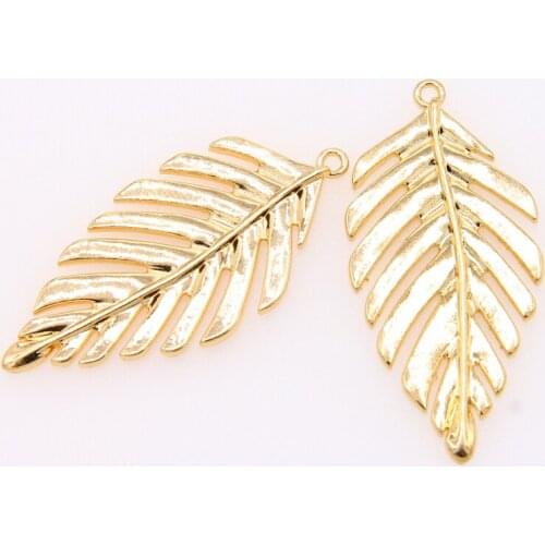 2pcs 23*48mm 5.1g high quality leaf zinc alloy charms pendant DIY Bracelet Necklace metal jewelry accessories accessories