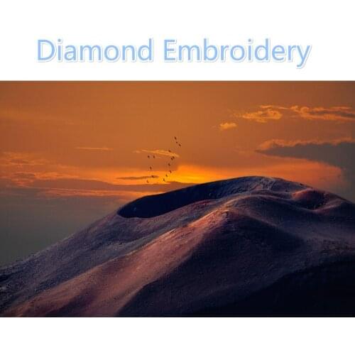 Full Drill 5D DIY "the sunset" Diamond Painting Scenery Diamond Embroidery Mountain Landscape Picture Of Resin Home Decoration