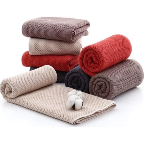 New Arrival Solid Color Honeycomb Towel Super Absorbent Portable Face Towels Travel Bath Towel For Home Hotel Size 70x140cm