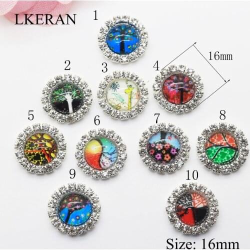 Creative 10pcs/Lot 15mm Diamond buttons Resin Rhinestones buttons DIY Hair Accessory Decorative button