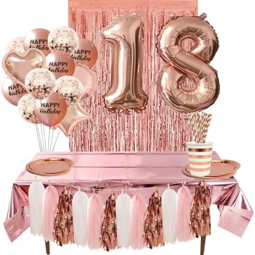 QIJOYJU 18th Birthday Balloons Happy Birthday 18 Years old Birthday Anniversary Party Decoration 18 Party Decor balloon
