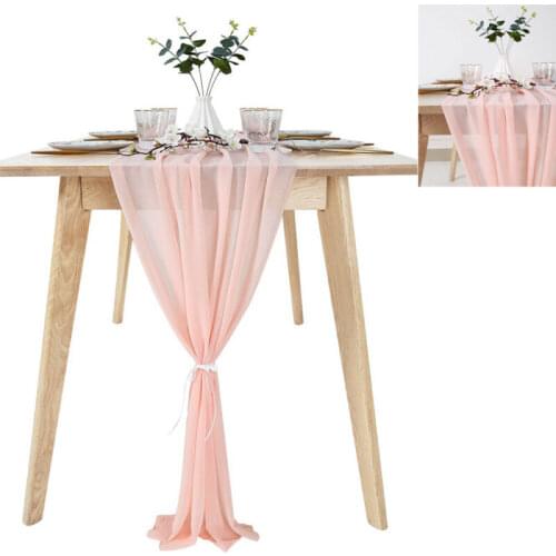 2019 New Premium Chiffon Extra Wide Wedding Table Top Runner Decorations Table Runner 120"x27" 6 Color
