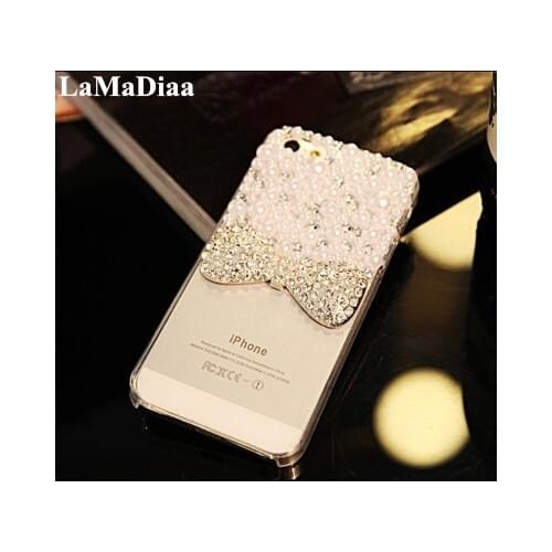 Luxury Soft 3D Metal Bow tie Pearl Phone Cases For Samsung S20 S10 S9 S8 Plus S7 Note 10 9 8 Fashion Fundas Back Cover Coque