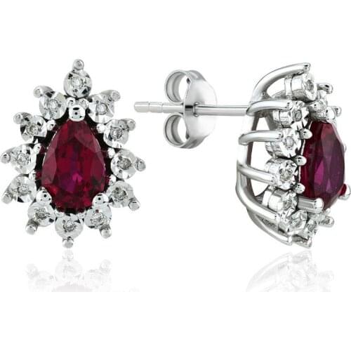 Symbol Gold 1.12 Carat Diamond Ruby Earring Piece Jewelry Rope Chain Charm Earring Jacket Bead Figure For Women