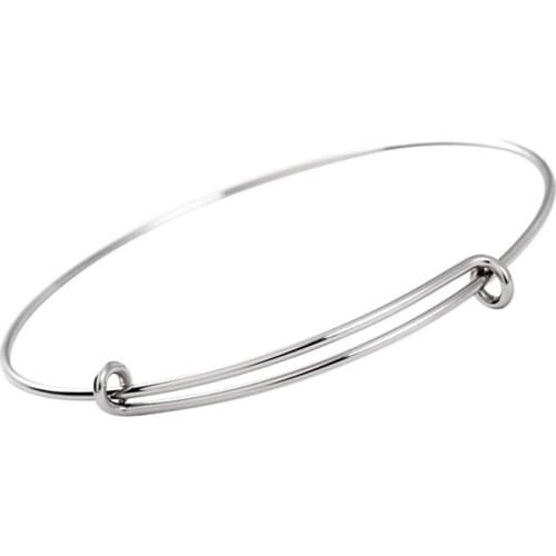 Special Price Adjustable Wire Bangle For Aduld Children Simple Single Circle Design Stainless Steel Bracelet For DIY Jewelry