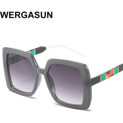 WERGASUN 2020 New Square Sunglasses Women/Men Fashion Style Sun Glasses Ladies Oversized Big Frame Eyewear gafas de sol UV400
