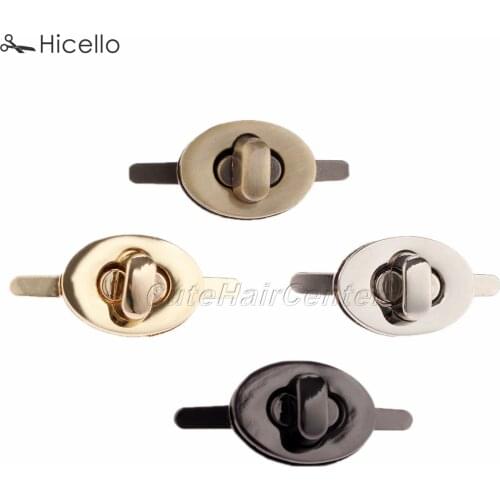 1set Bag Clasp 23*17mm Metal Twist Lock Egg Butterfly Oval Alloy Buckle for Bags Shoes Leather Accessories 4 color Hicello