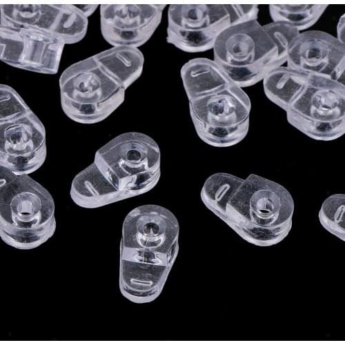 100PCS Plastic Glass Retainer Transparent Mirror Cabinet Fix Clips --M25