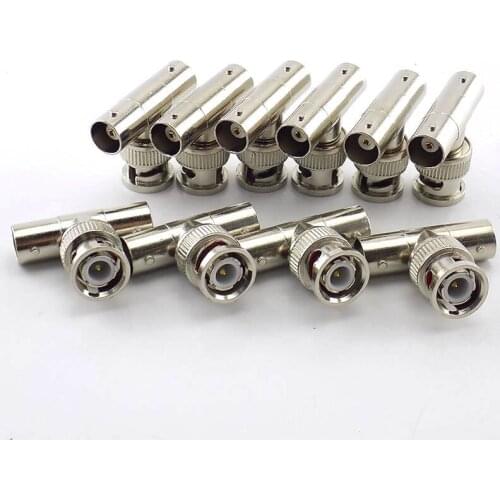 2/10pcs 1 BNC Male Connector to 2 BNC Female Coupler POE Splitter Injector Power supply module POE Splitter Plug W17