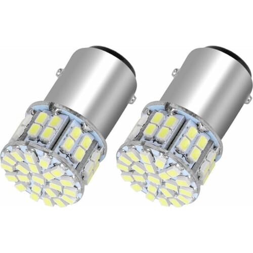 2Pcs 6000K White 1157 50SMD Tail Brake LED Lights Bulb BAY15D 12V