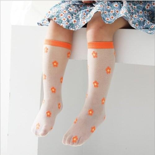 2021 summer thin soft cute children transparent flower lace breathable baby socks cartoon flower kids socks for girls fashion